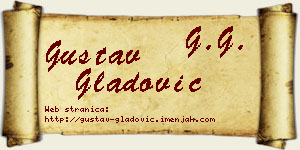 Gustav Gladović vizit kartica